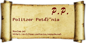 Politzer Petúnia névjegykártya